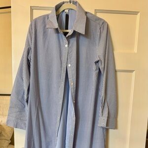 Tuckernuck Blue Striped Long Shirt Dress/Bathing suit cover-up.